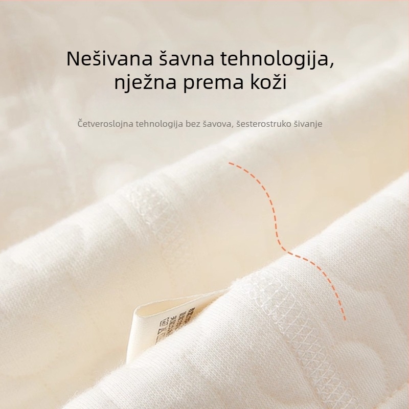 Dvo-dijelni dječji set od 100% pamuka: dugi rukav i duga hlača, crtani uzorak, za novorođenčad 0–12 mjeseci, debeli materijal za jesen/zimu/proljet