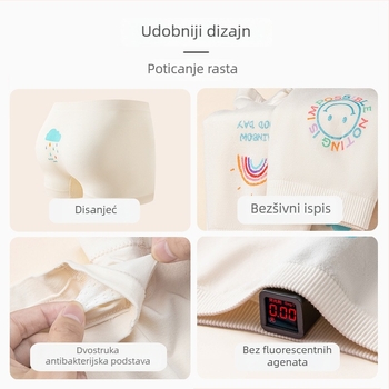 Djevojačke gaćice od modalnog materijala, bez šavova, za dob 3–8 godina, 79,2% modal, MENGDOU