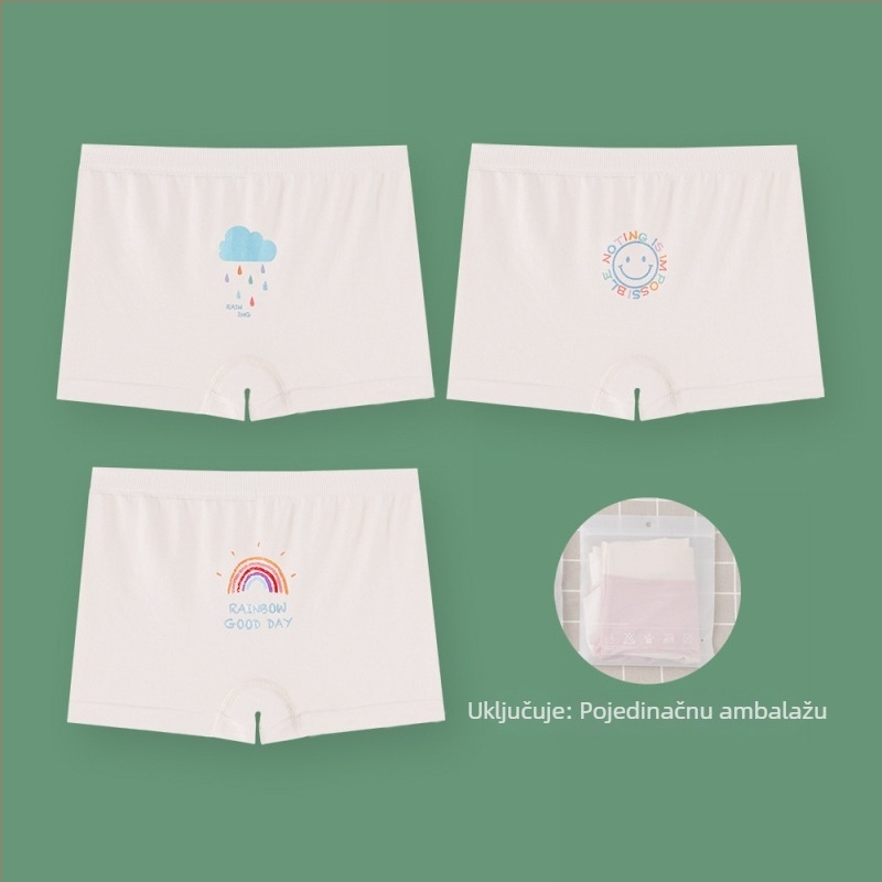 Djevojačke gaćice od modalnog materijala, bez šavova, za dob 3–8 godina, 79,2% modal, MENGDOU