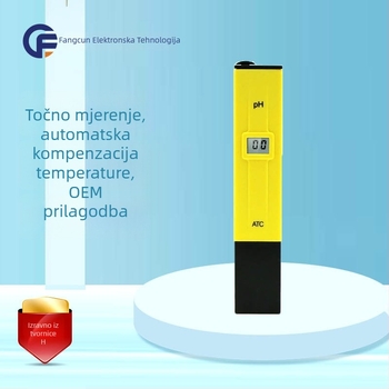 pH tester-pen Ph-01, raspon 0.00-14.00 pH, točnost ±0.1 pH, rezolucija 0.1 pH, napajanje LR44×3 (1.5V)