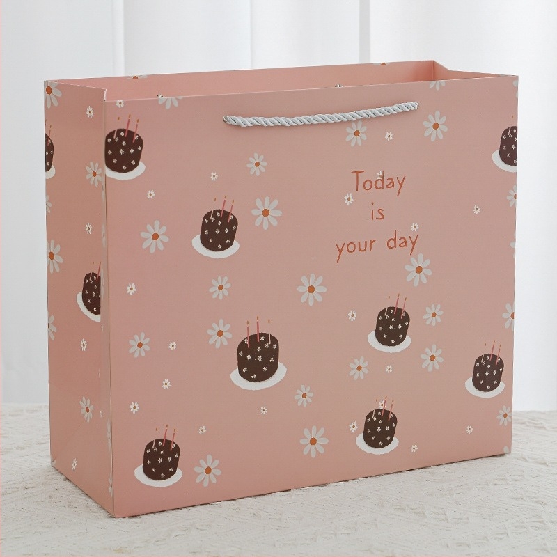 Feinian torba za poklon s motivom rođendana, bijeli karton, pakiranje darova