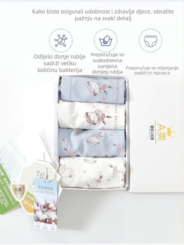 Dječje pamuk donje gaćice za djevojčice, 95% pamuk, sigurnosni razred A, KIDS MAM&DAD, uzrast 3–8 godina