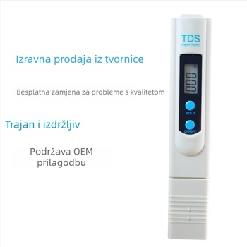 Klasično pero za mjerenje kvalitete vode s dva gumba, TDS-2, raspon 0–9990 ppm, točnost 1 ppm, napajanje 3V, prijenosni TDS analizator