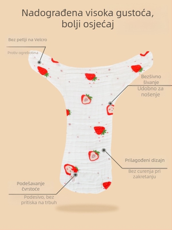Mu Mu Bear pamučne gazaste gaćice za pelene s karikaturnim printom, perive, 9–18 kg