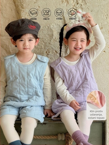 Dječji topli pidžama kombinezon za spavanje - 90% poliester, tkanina Wool Silk, mekano obrada, uzrast 3-8 godina