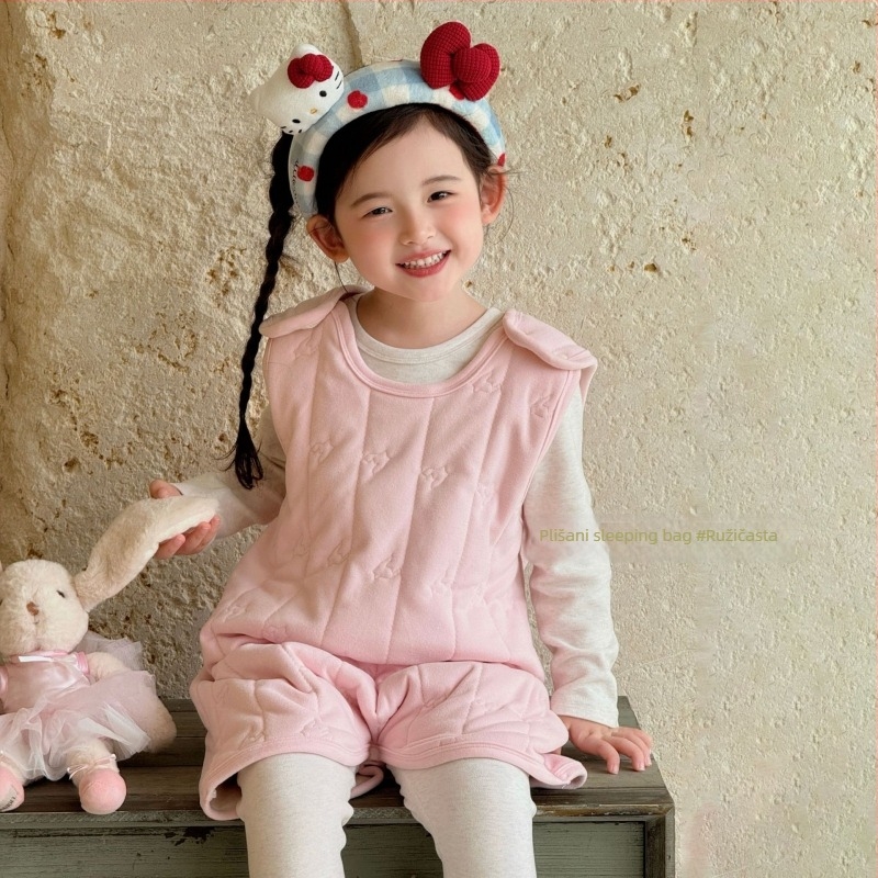 Dječji topli pidžama kombinezon za spavanje - 90% poliester, tkanina Wool Silk, mekano obrada, uzrast 3-8 godina