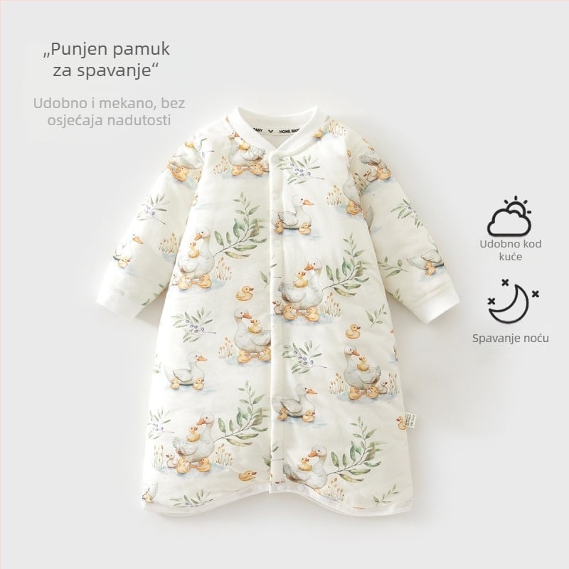 Spavaća vreća za bebe i malu djecu, konstantna temperatura, debeli pamuk materijal s podstavom, punjenje poliesterom, crtani uzorak, pogodna za zimu proljeće i jesen, za novorođenčad do 3 godine
