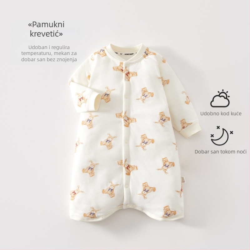 Spavaća vreća za bebe i malu djecu, konstantna temperatura, debeli pamuk materijal s podstavom, punjenje poliesterom, crtani uzorak, pogodna za zimu proljeće i jesen, za novorođenčad do 3 godine