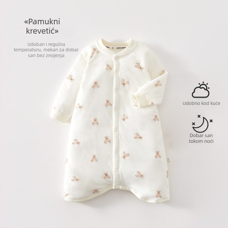 Spavaća vreća za bebe i malu djecu, konstantna temperatura, debeli pamuk materijal s podstavom, punjenje poliesterom, crtani uzorak, pogodna za zimu proljeće i jesen, za novorođenčad do 3 godine