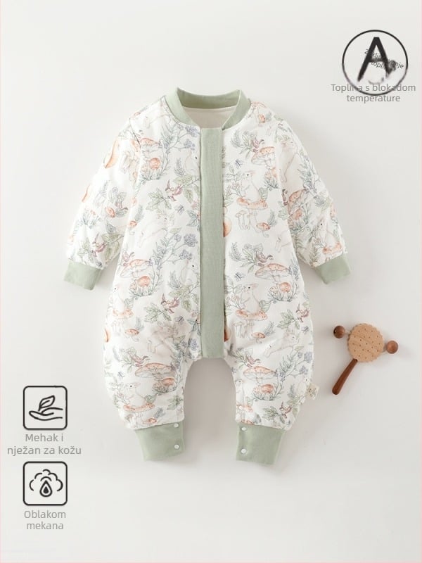 Nova beba spavanje vreća s podijeljenim nogama, s uklonjivim rukavima, debeli pamuk s poliesterskim punjenjem, za zimu i jesen