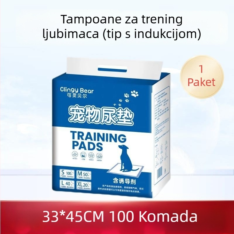 Klingbell Podloga za uriniranje kućnih ljubimaca, jednokratna apsorpcijska podloga, pakiranje 100 kom, Materijali: netkano tkivo; vodu upijajući polymer; PE folija