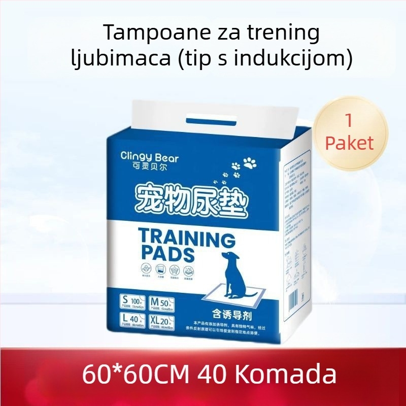 Klingbell Podloga za uriniranje kućnih ljubimaca, jednokratna apsorpcijska podloga, pakiranje 100 kom, Materijali: netkano tkivo; vodu upijajući polymer; PE folija
