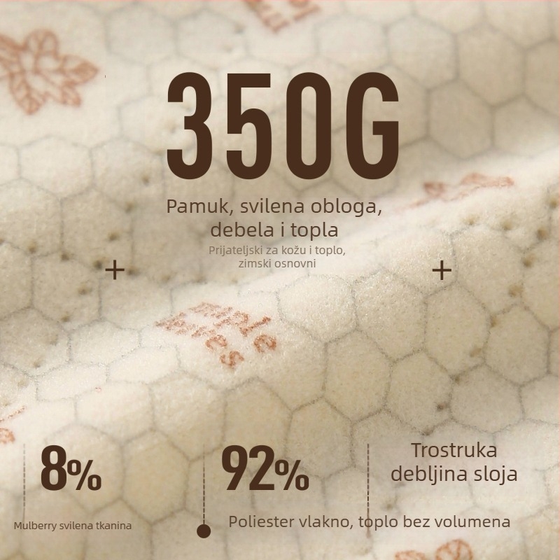 Dječji zimski top s trostrukom punjenjem, pletena tkanina 89,5% poliestera, okrugli izrez, bez kapulje