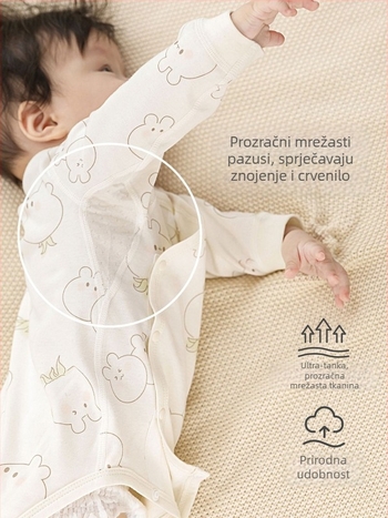 Dvo-djelni set za novorođenče, 100% pamuk, dugi rukav s okruglim izrezom, monaškog stila, unisex, za proljeće i jesen.