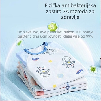 Lyocell dječji spavaći vak s podjelom nogu – ljeto 2025, antibakterijski, crtani uzorak
