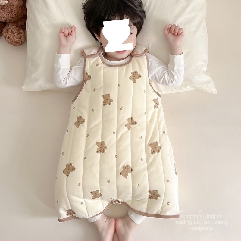 Djetetov bezruk spavaći bodi s quilt materijalom od čistog pamuka, kašmir punilo, pamuk podstava, crtani stil
