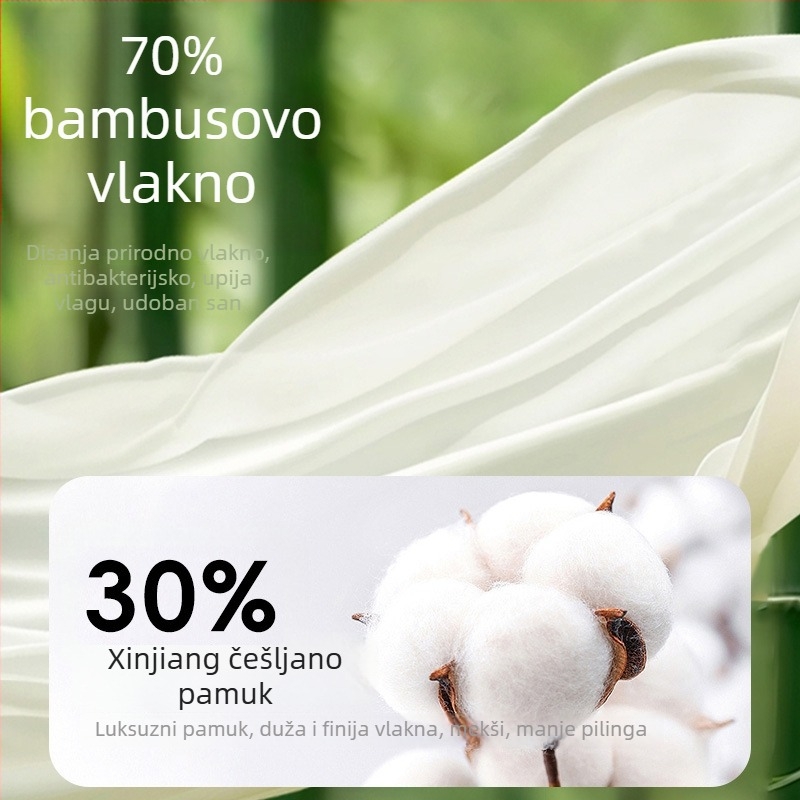 Bejbi spavaća vreća s šest slojeva vlakana bambusa, jednosložni dizajn pidžame sa odvojenim nogama, tkanina od pamuk-mješavine s podstavom od vlakana pamuka, karikatura uzorak, zatvarač od smole