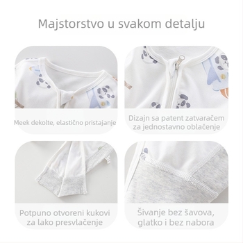 Dječji spavaći vreć s odvojenim nogama, 100% pamuk materijal i punilo, za uzrast 1–3 godine, proljeće–jesen, karikaturan uzorak