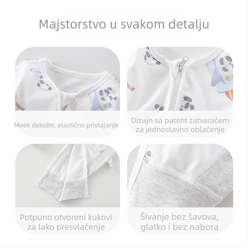 Dječji spavaći vreć s odvojenim nogama, 100% pamuk materijal i punilo, za uzrast 1–3 godine, proljeće–jesen, karikaturan uzorak