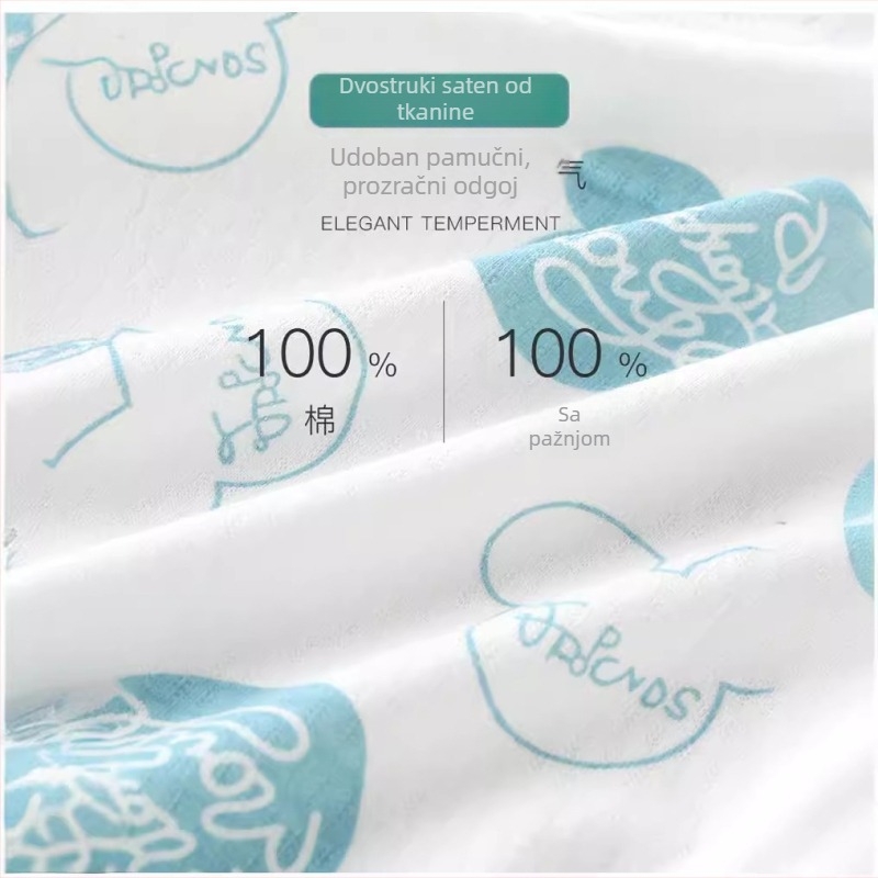 Dječji dvodijelni pižama set od 100% pamuka, dugi rukav, odvojivi kardigan, lagana ljetna tkanina, unisex