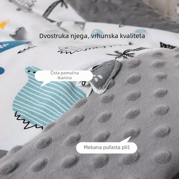 Bidole dječja deka od bean velvet, debeli pliš, karikatura uzorak, za novorođenčad, jesen-zima