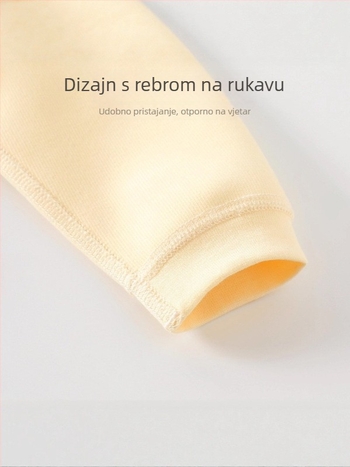 Dječji pleteni dvodijelni set, visoki pojas za zaštitu trbuha, debeli Mishu Velvet materijal, vanjski 91% poliester, 9% spandeks; podstava 95% poliester, 5% spandeks, motivi životinja/crtani, unisex, jesen-zima