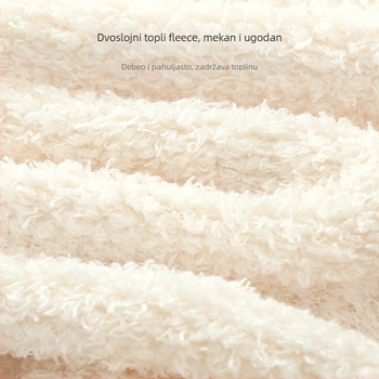 Dječji dvodijelni set pidžama od koralnog velura, debeli fleece, dugi rukavi, bez kapucje, uzorak crtani likovi