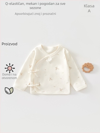 Novorođeni pamučni top, 100% pamuk, unisex, okrugli izrez, mekan dodir, jesen 2025