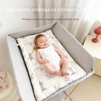 Bestme dječja madrac podloga s punilom Silk Cotton, presvlaka od čistog pamuka, uzorak Seal Sailor, za dojenčad