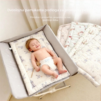 Bestme dječja madrac podloga s punilom Silk Cotton, presvlaka od čistog pamuka, uzorak Seal Sailor, za dojenčad