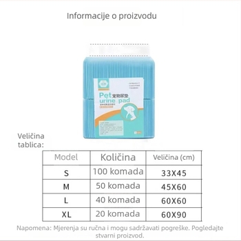 Podloga za obuku za mačke i pse - apsorpcijska, kontrola mirisa, netkano vlakno