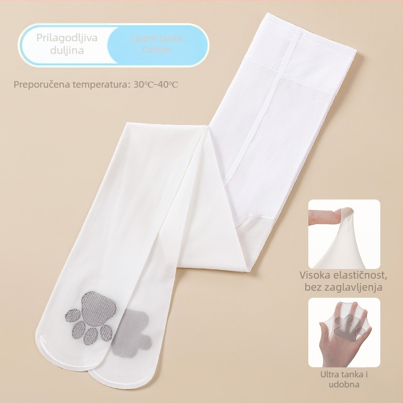 Dječje plesne čarape za djevojčice – tanke, prozračne pantyhose, Vinylon 90%, jednobojni uzorak, proljeće–jesen, uzrast 3–8 godina