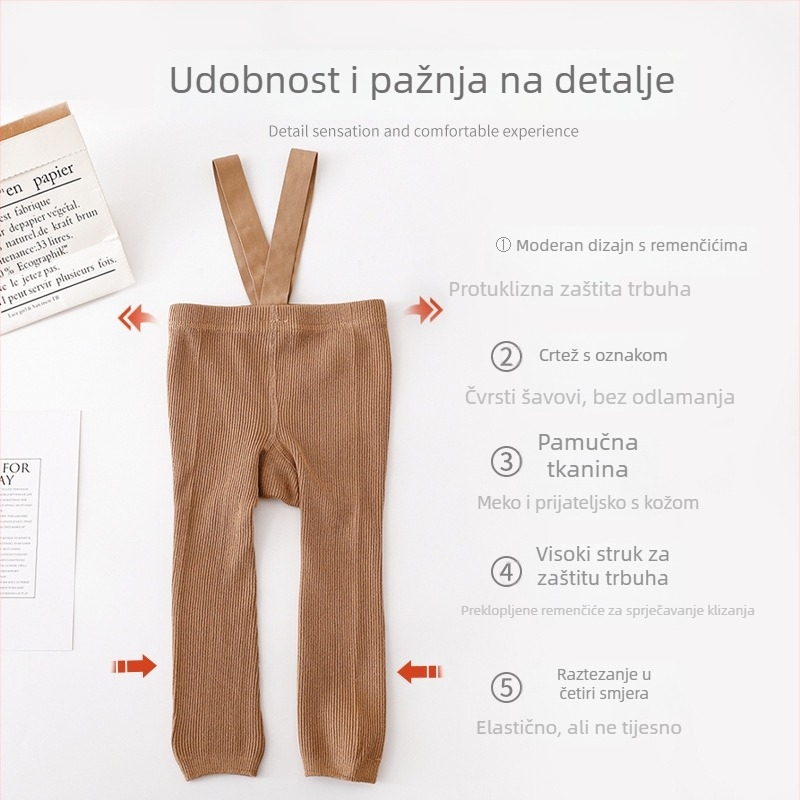 Dječje tajice s naramenicama – pamuk, za djecu 1–3 godine, jednobojne, prikladne za proljeće, jesen i zimu