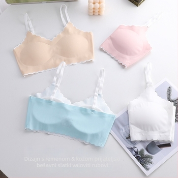 Jednodelni dječji top za rast bez žica, prozračni najlonski materijal, pune košarice s tanko oblikovanim košaricama od pamuka, podstava od najlona, čvrste dvostruke naramenice