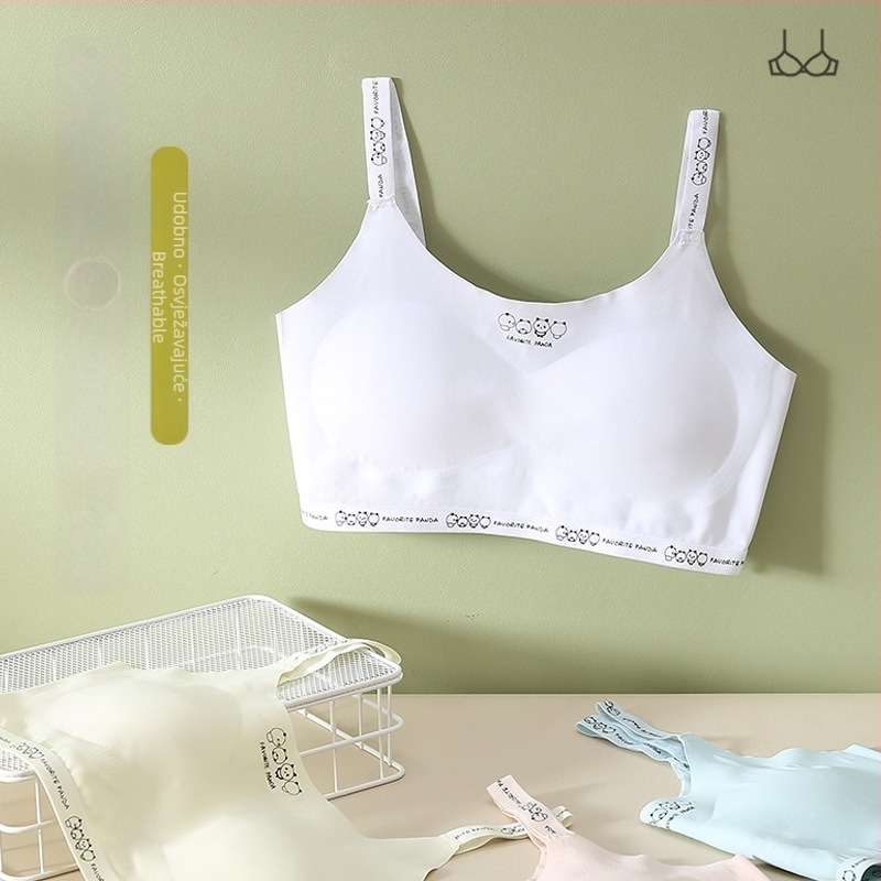 Miyisi Razvijajuće djevojčice bešavni vest grudnjak s 3/4 košarom, tanak oblik košarice, najlon s pamukom, uzrast 9–14 godina