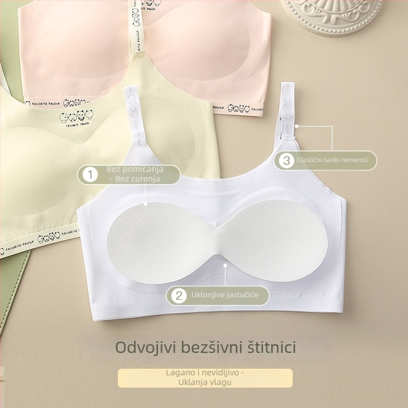 Miyisi Razvijajuće djevojčice bešavni vest grudnjak s 3/4 košarom, tanak oblik košarice, najlon s pamukom, uzrast 9–14 godina