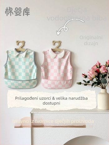 Unisex vodootporna bezrukavna pregača za hranjenje i crtanje s dvostrukim dizajnom, poliester, crtani uzorak, sigurnosna klasa A, Cotton Baby Library, model 0400, proljeće 2025