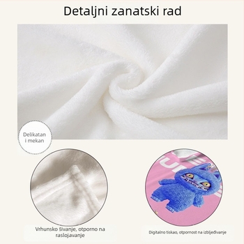 Flanel deka s cartoon motivom, prilagodljiva, cijelo godišnje korištenje, težina ispod 300 g