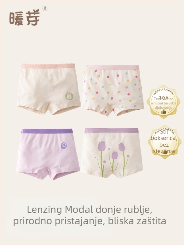 Gaćice za djevojčice od modalnog materijala, boxerice, klasa A, ne stižu, 92% modal, Warm Buds, ljeto 2024