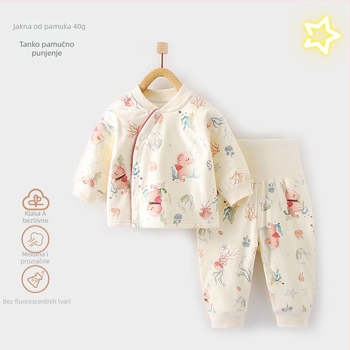Dječji termalni set od pamuka, debeli materijal, motiv životinja, za novorođenčad 0–12 mjeseci, jesen-zima