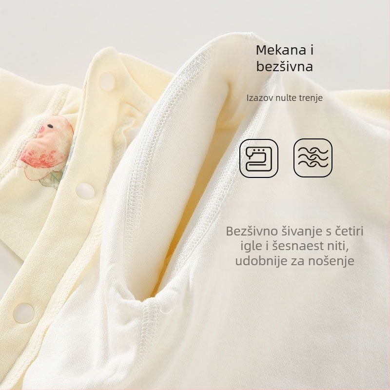 Dječji termalni set od pamuka, debeli materijal, motiv životinja, za novorođenčad 0–12 mjeseci, jesen-zima