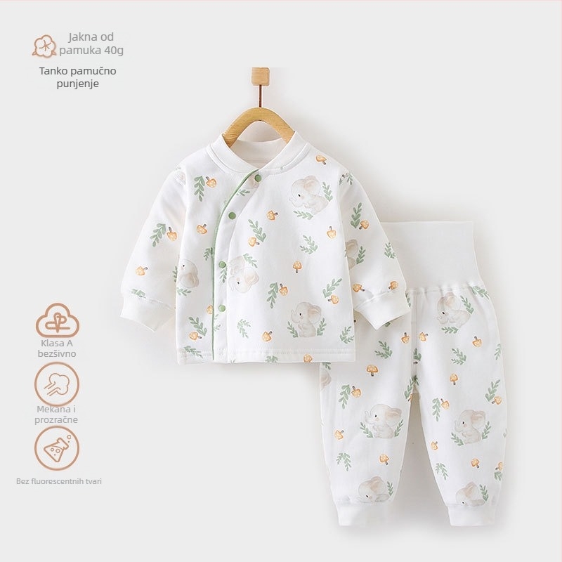 Dječji termalni set od pamuka, debeli materijal, motiv životinja, za novorođenčad 0–12 mjeseci, jesen-zima