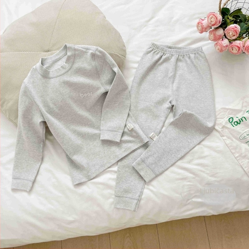 Dječji kućni komplet, pamuk, unisex, brušeni materijal, topao, antistatni, antibakterijski, korejski stil