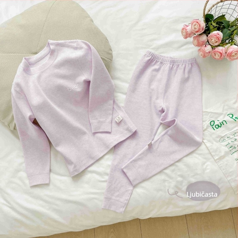Dječji kućni komplet, pamuk, unisex, brušeni materijal, topao, antistatni, antibakterijski, korejski stil