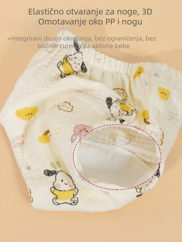 Mu Mu Bear Korejski stil dječje hlače za trening na WC-u, vodootporni poklopci za pelene, crepe materijal, težina 9-18 kg, dob 1-3 godine