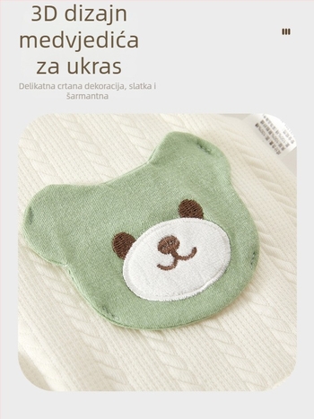 Bejbi top od pamuka s punjenjem, unisex, V-izrez, 95% pamuk, mekana obrada tkanine