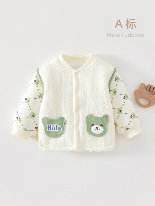 Bejbi top od pamuka s punjenjem, unisex, V-izrez, 95% pamuk, mekana obrada tkanine