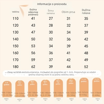 Dječji zimski termalni top s okruglim vratom, fleec podstava, 25% viskoze, za dob 3–8 godina