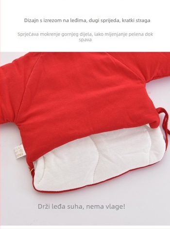 Zimska majica za novorođenčad od pamuka s poliesterskom podstavom, okrugli ovratnik, bez kapulje, za dob 0–3 mjeseca