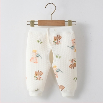 Dječje hlače za bebe od 100% pamuka, trostruko debeli zračni pamuk, srednji pojas, za novorođenčad 0–12 mjeseci